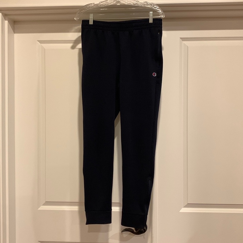 Champion Navy Sweatpants with zipped ankle